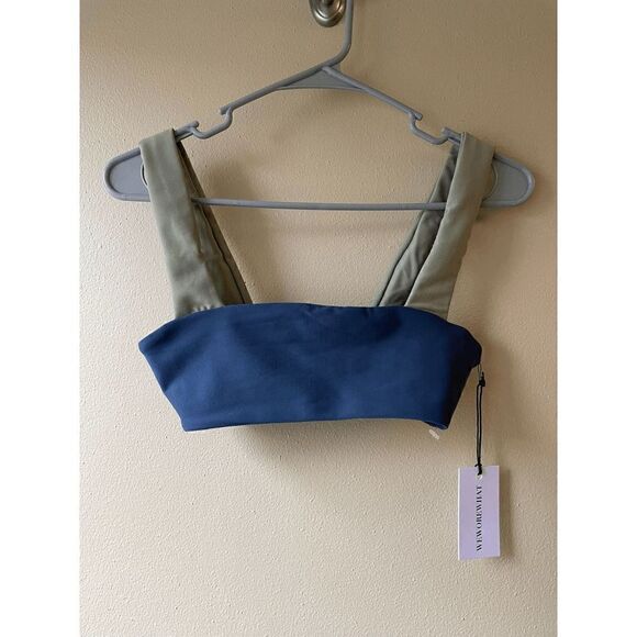 We Wore What Ziz Pale Navy Bandeau Top Size XS - Picture 1 of 2
